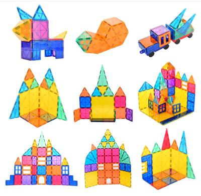 China Cartoon Toy D Rainbow Building Block 100PCS Tiles Magnetic ROD Educational Toy For Children for sale