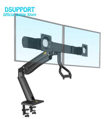 China Dual Monitor Stand NB32 Gas Strut Double Bracket Sit Stand Workstation Load Desktop 2-15kgs 24-32 Inch Screen Monitor Mount for sale