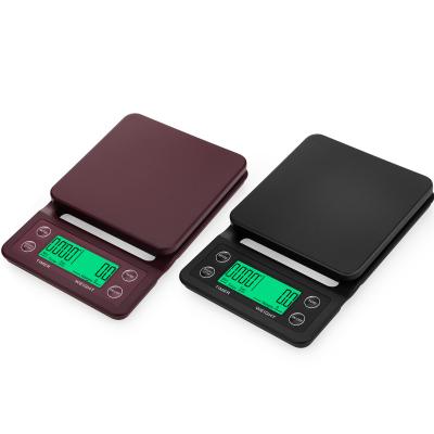 China With Tray Scale Back-Lit Lcd Display Digital Kitchen Food Coffee Scale 3kg With Timer for sale