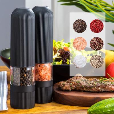 China New Sustainable Kitchen Spice Electric Salt and Pepper Grinders Set with Bright Light Adjustable Powered Shakers for sale