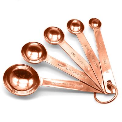 China Sustainable Rose Gold Best Selling Mirror Polished Copper 5pcs Stainless Steel Mixer Set for sale