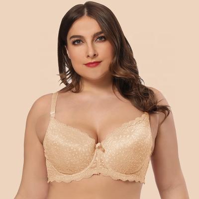 China China Factory Underwire Lace Antibacterial Women Push Up USA Plus Size Szie 44D Bra For Big Breast for sale