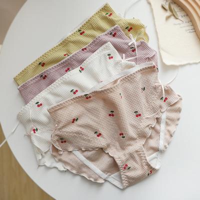 China Wholesale Breathable Soft Lace Panties Pants Cotton Panties Mid Waist Women's Underwear for sale