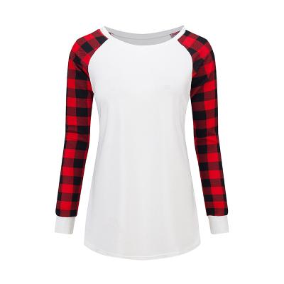 China Sublimation Sublimation Sustainable Buffalo Plaid Long Sleeve Amazon Long Sleeve T Shirts 100% Polyester For Adults for sale