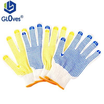 China LGSAFETY 10 Gauge Cotton Yarn PVC Wear Resistant Dispensing Gloves Knitted Economic Work Gloves Gloves for sale