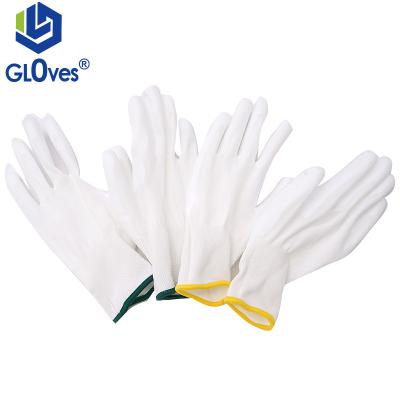 China LGSAFETY 13 Gauge Anti-Static Thickened White Polyester Palm PU Coated Work Gloves Light Handwork Gloves CE EN388 for sale