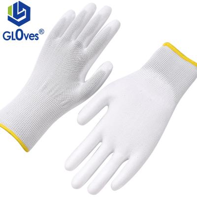 China LGSAFETY Anti-Static Polyester Knitted Palm Fitted Gloves Electronic Set PU Anti-Static Work Gloves for sale