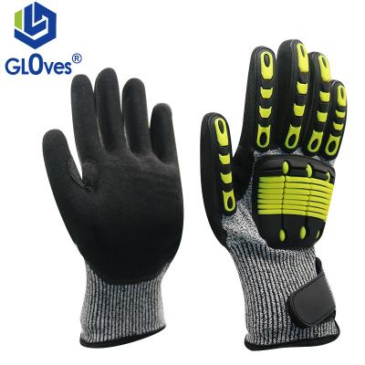 China LGSAFETY Protective Nitrile TPR Coated Impact Cut Resistant Mechanical Gloves Work Gloves CE EN388 for sale