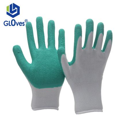 China LGSAFETY Knitted Comfortable Latex Wrinkle Impregnated Work Gloves Garden Agriculture Safety Work Gardening Gloves for sale