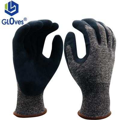 China LGSAFETY 15 Gauge Plus Breathable Polyester Spandex Coated Blue Latex Scrub Anti-Slip Work Gloves Made In China CE EN388 for sale