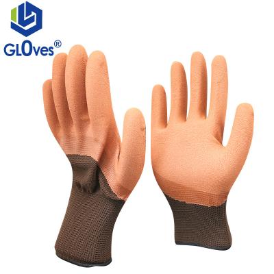 China LGSAFETY Earth Color Breathable Latex Foaming Gloves for Horticultural Gardening, Logistics Handling, Cleaning Work, CE Approved for sale