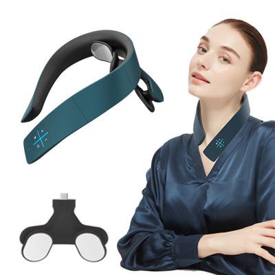 China Electric Neck Neck Massager 2022 EMS Massager Masajeador Device Voice Emission Pulse Acupuncture Massage For Cervical Pain for sale