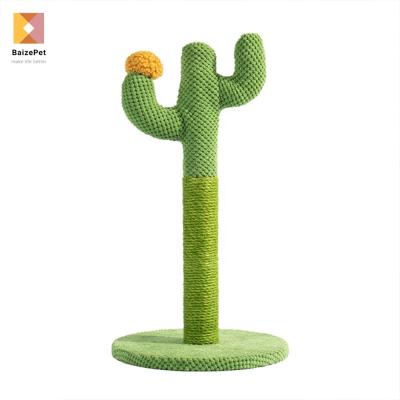 China 2021 Viable Cactus Cat Scratcher Sisal Scratching Tree House New Design With Cheap Price for sale