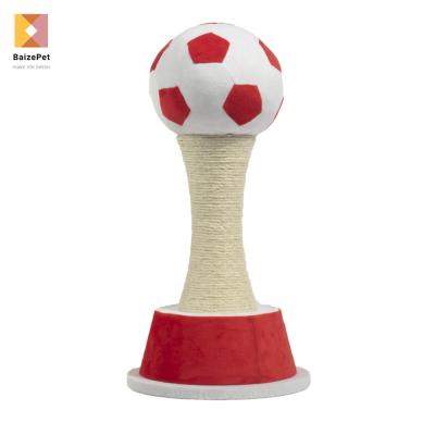 China 2021 Football Trophy Small Cat Scratcher Sisal Scratching Tree Viable House New Design With Cheap Price for sale