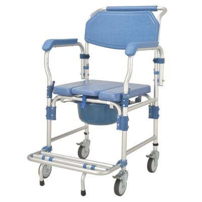 China Disable Easy Toilet Wheels Chair Shower Commode Transfer Chair Toilet Chair For Handicapped for sale