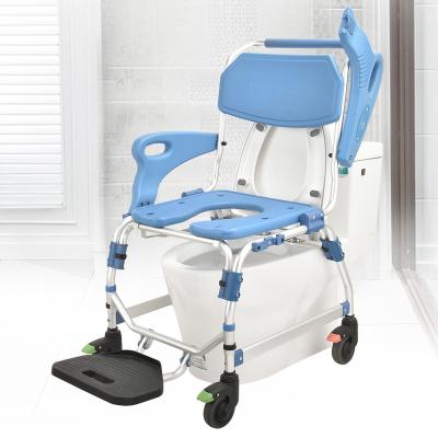 China Waterproof Folding Commode Chair Folding Chair with Toilet for Elder Camping Portable Folding Electric Toilet Chair for sale