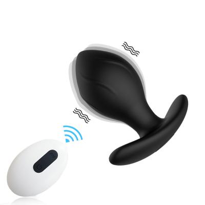 China 50 Minute Silicone Anal Dilator Anus Plug 10 Mode Male Rechargeable Remote Control Prostata Massager Anal Sex Toys Vibrating Butt Plug for sale