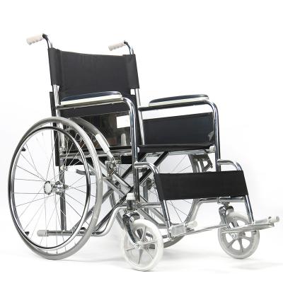 China Durable And Hot Sale Steel Frame Base Chromed Steel Made Wheelchair High Quality Simple Body Care Chair for sale