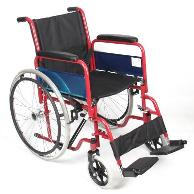 China Cheapest Hospital Used Wheelchair Aluminum Alloy Frame Easy To Move Detachable Chair Powder 100kg for sale