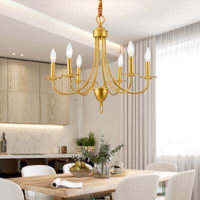 China Farmhouse Iron Pendant Light Bedroom Gold Living Room Luxury Decorative Led Modern Ceiling Chandeliers for sale