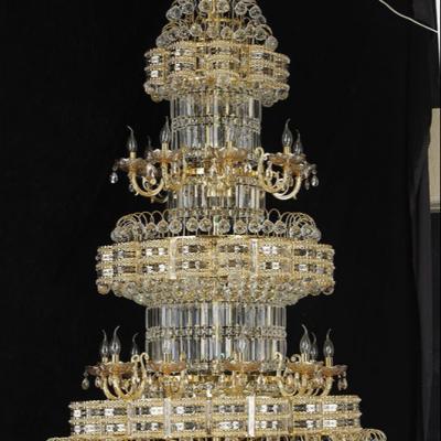 China Large Crystal Chandelier For Hotel Modern Luxury Hotel Lobby Project Modern Crystal Pendant for sale