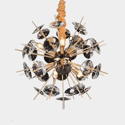 China Designer Iron Simply LED Chandelier LED Antique Home Modern Pendant Light Lighting and Circuit Design Iron + Crystal Contemporary 10 for sale