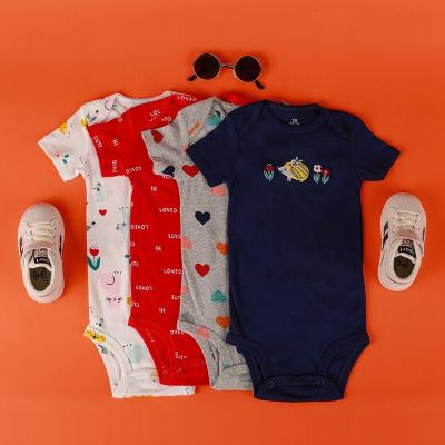 China 100% Cotton Hot Selling Summer Snap Button Baby Rompers Baby Boy Romper Overalls for sale