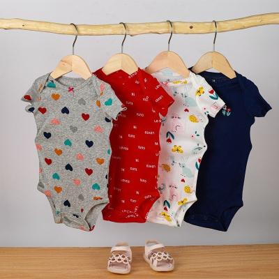 China Factory Manufacture Summer Newborn Baby Clothes 100% Cotton Knit Romper Jumpsuit Baby for sale