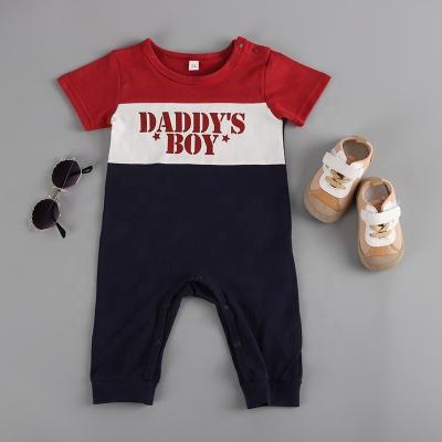 China 95% Cotton Spring Summer Baby Boys Newborn Infant Baby Bodysuit Black Wholesale for sale