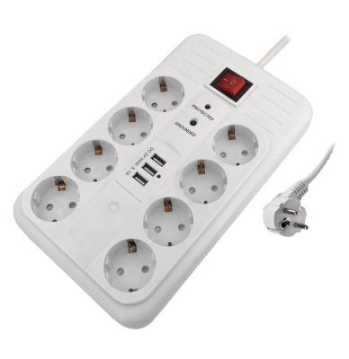 China Residential / General Purpose Surge Protection 8 Ways Power Outlet With 3 USB for sale