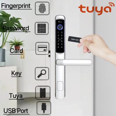 China Aluminiumlegierung Tuya Wifi-Türverschluss Smart Biometrischer Fingerabdruck-Griff Türverschluss zu verkaufen