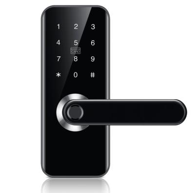 China Zwart Bluetooth Smart Door Lock / Fingerprint Door Lock Te koop