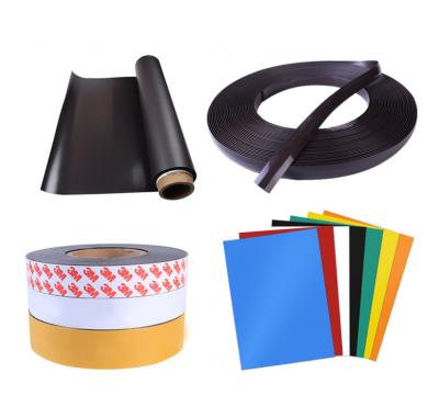 China Magnetic Roll Industrial Flexible Rubber Band Magnet Rolling Magnets Single Or Attached Sheet Adhesive Roll For Sale for sale