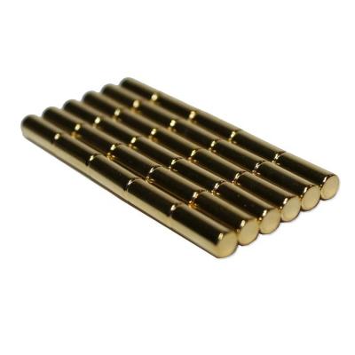 China Industrial Magnet Magnet Gold D4x10mm Magnetic Bar Colored Strong Power Colored Push Pin Map Push Pin for sale