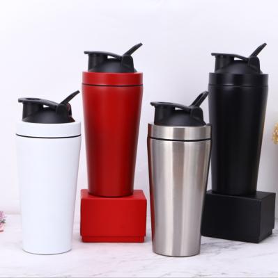 China Wholesale Customized Viable Metal Sports Gym Protein Shaker Bottles For Protein Mixes Travel Mug Stainless Steel Shaker Cup for sale