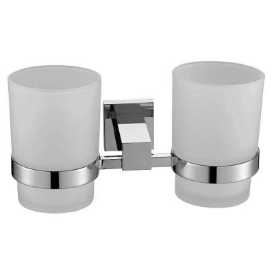 China Modern Zinc Double Cup Tumbler Holder Wall Mounted Bathroom for sale