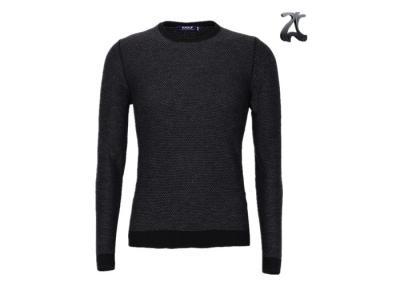 China 12GG Black Jacquard Knit Pullover Sweater For Men Round Neck Soft and Breathable for sale