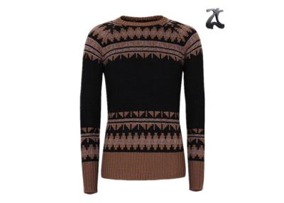 China Wollen Men's Knit Pullover Sweater Jacquard Pattern Crew Neck New Fashion Design for sale