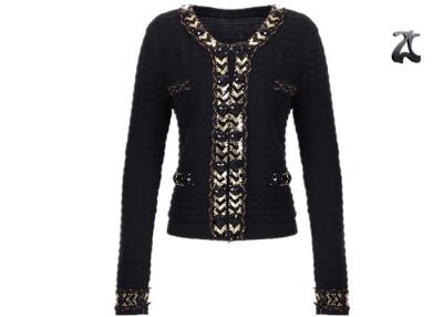 China Cotton Women's Open Cardigan Sweaters Attached With Beads / Diamonds OEM ODM for sale