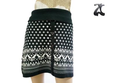 China Pure Acrylic Womens Knit Skirts Contrast Color with Button Front Fit Style for sale