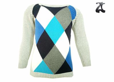 China Langärmlige gestrickte Strickjacken für Jungen, der Pullover-Strickjacke der Kinder mit Intarsia-Mustern zu verkaufen