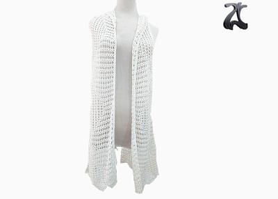 China Hoody Handmade  Womens  Knit  Sweater Vest  With White Color Open Style for sale