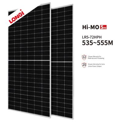 China LONGI Solar Power Panels 550W Half-Cut Mono Cell Module 182MM Solar Panels For Home Electricity 182mmx182mm for sale