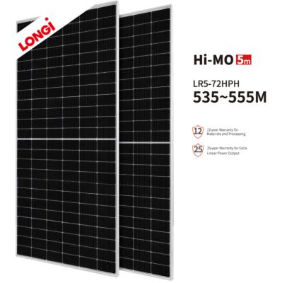 China Solar Panels Certificate LONGi Alone 550 Watt Power Panel 540W 545W 535W PERC BIPV Solar Mono Bifacial Solar Panel 182mmx182mm for sale