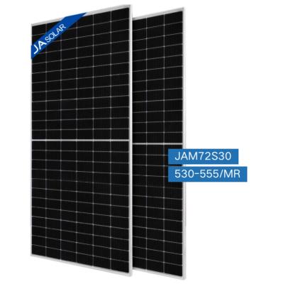 China JA 545W tier1 brand solar panels solar half cut 144 cells high power solar system solar panels 182mmx182mm for sale