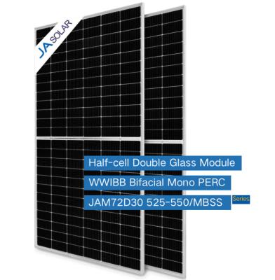 China JA Bifical Solar Panels Solar Panels 525-550W Dual Class Bifical Half Cut High Output Power Solar System Solar Panels 182mmx182mm for sale