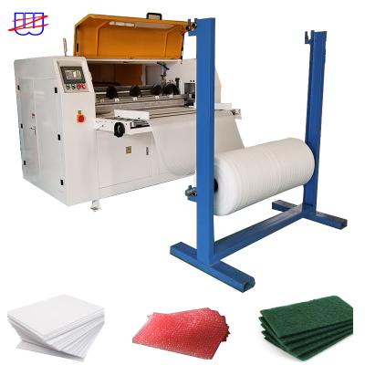 China Home Feeding PE EPE EVA Foam Roll Block Bubble Wrap Air Bubble Wrap Automatic Feeding Use PLC Control Intelligent Cutting and Slitting Machine for sale