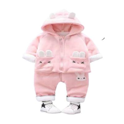 China Breathable 9.5 Dollars Pattern CAF017 Ages 2-5 Years Girl Clothes Cotton Winter Thick Warm Baby Boys' Clothing Sets With 2 Pcs for sale