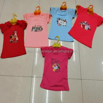 China QUICK DRY $1.25 Model YYH690-017 Series Wholesale Ages 2-6 Years Printed T-shirt Short Sleeve for sale