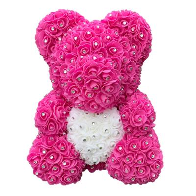 China PE High Grade Rose Bear Special Rose Teddy Diy Holiday Support Rose Bear For Valentine's Day for sale